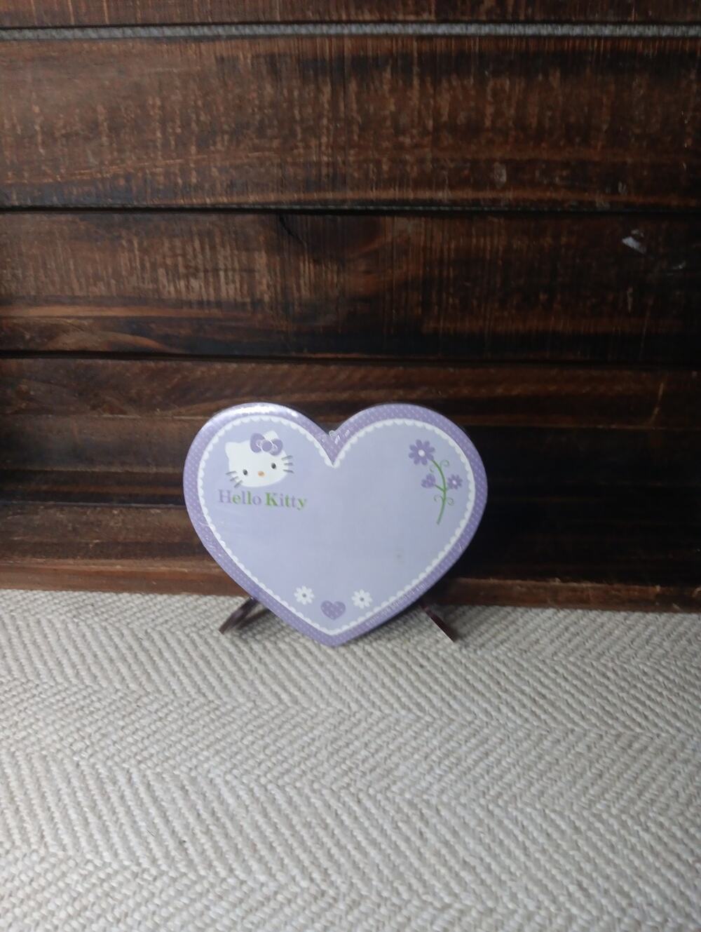 Sanrio Hello Kitty Heart Shaped Sticky Pad 60 Sheets 2006 New Sealed - Purple